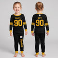 Steelers Football TJ Watt 90! Inspired Bamboo Two Piece Long Sleeve Pajama Set