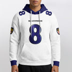 Baltimore R. Rivalries Lamar Jackson 8 Football Waffle Hoodie