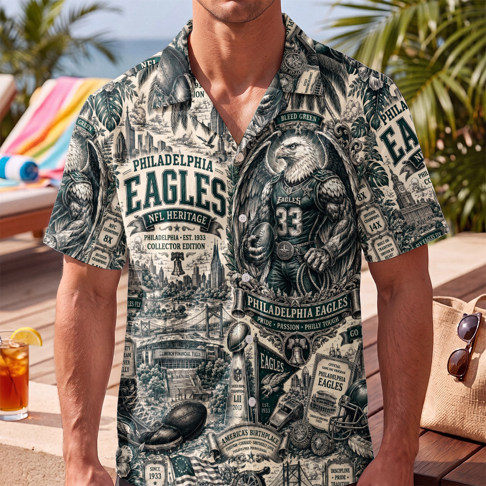 Philadelphia Eagles Football Hawaiian Shirt – Retro Inspired Shirt
