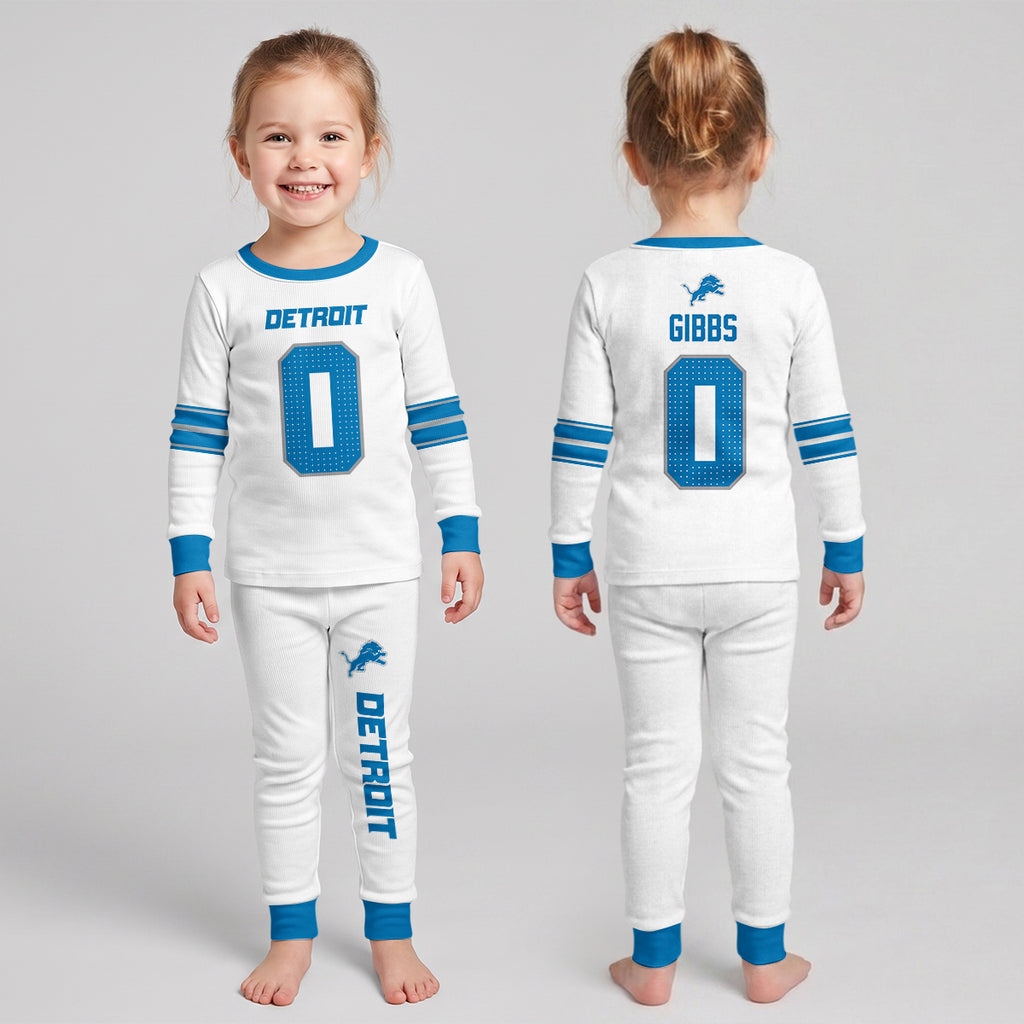 Detroit L. Football JG 0! Inspired Bamboo Two Piece Long Sleeve Pajama Set