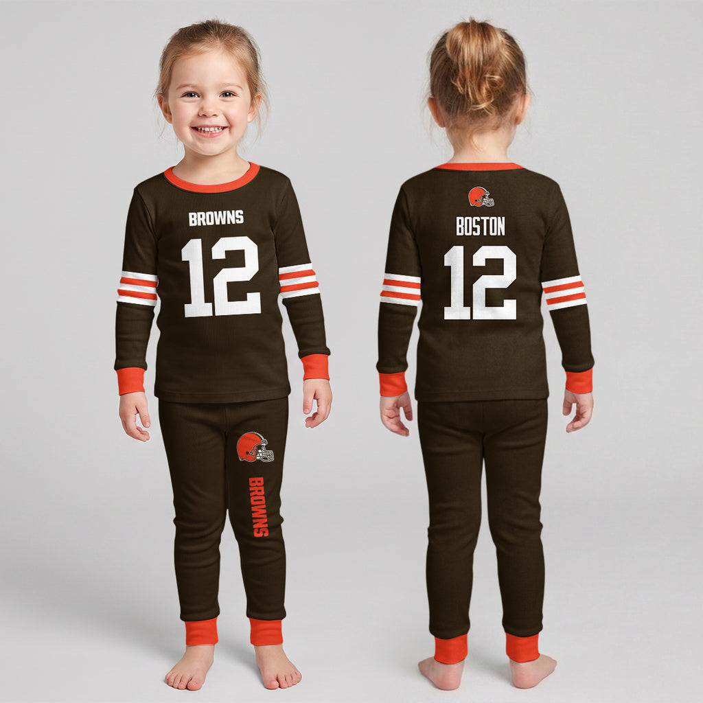 Cleveland Browns Football!! Inspired Bamboo Two Piece Long Sleeve Pajama Set