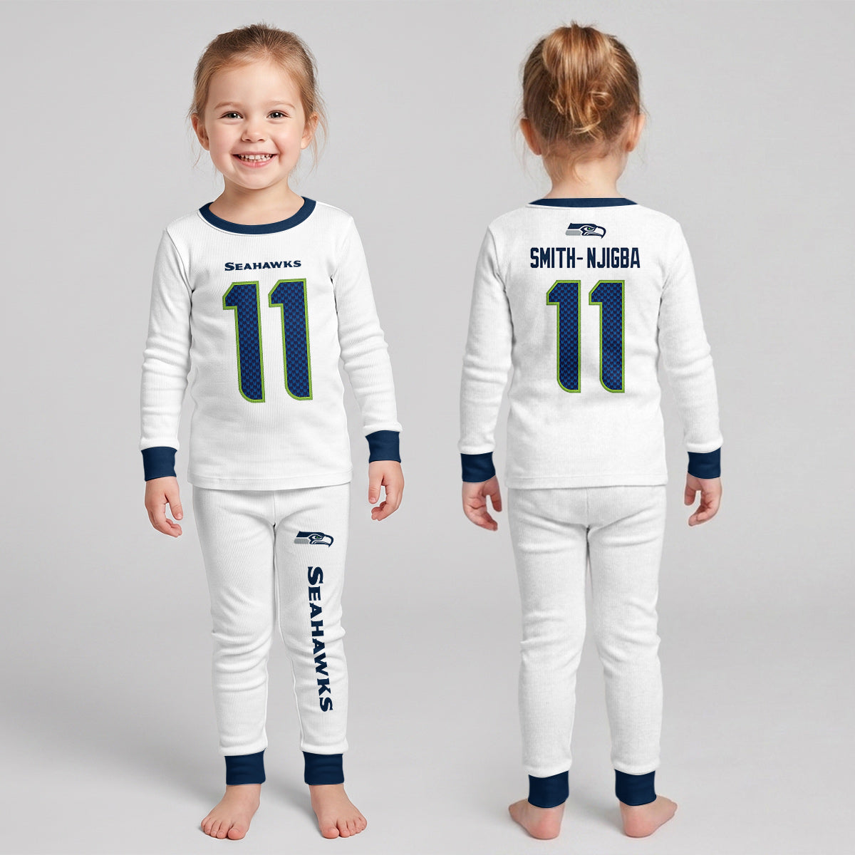Seahawks Football Inspired Bamboo Two Piece Long Sleeve Pajama Set