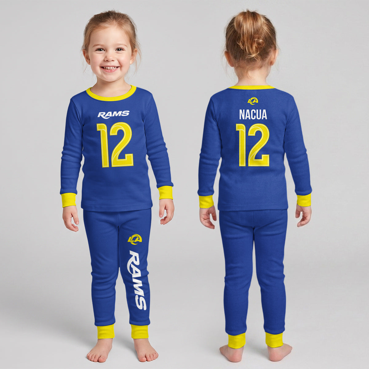 LA Rams Football!! Inspired Bamboo Two Piece Long Sleeve Pajama Set
