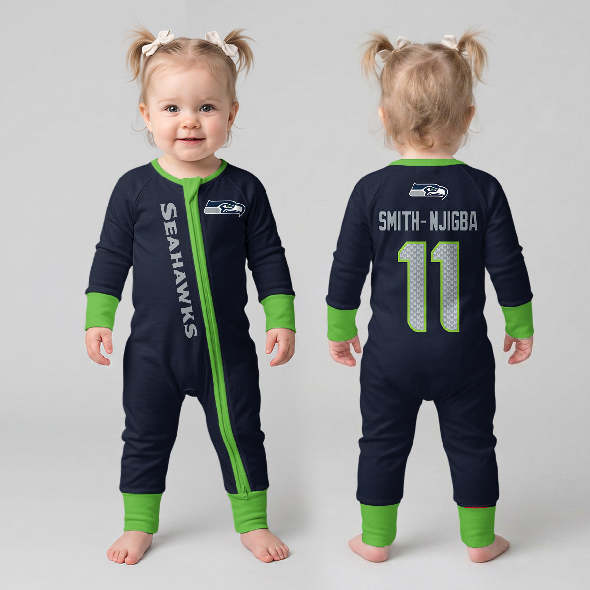 Seahawks Football! Inspired Bamboo Two Piece Long Sleeve Pajama Set