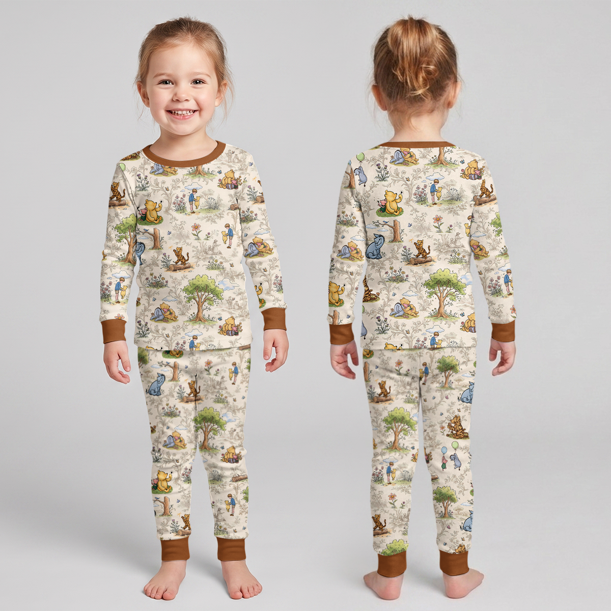 Silly Bear and Friends Bamboo Two Piece Long Sleeve Pajama Set