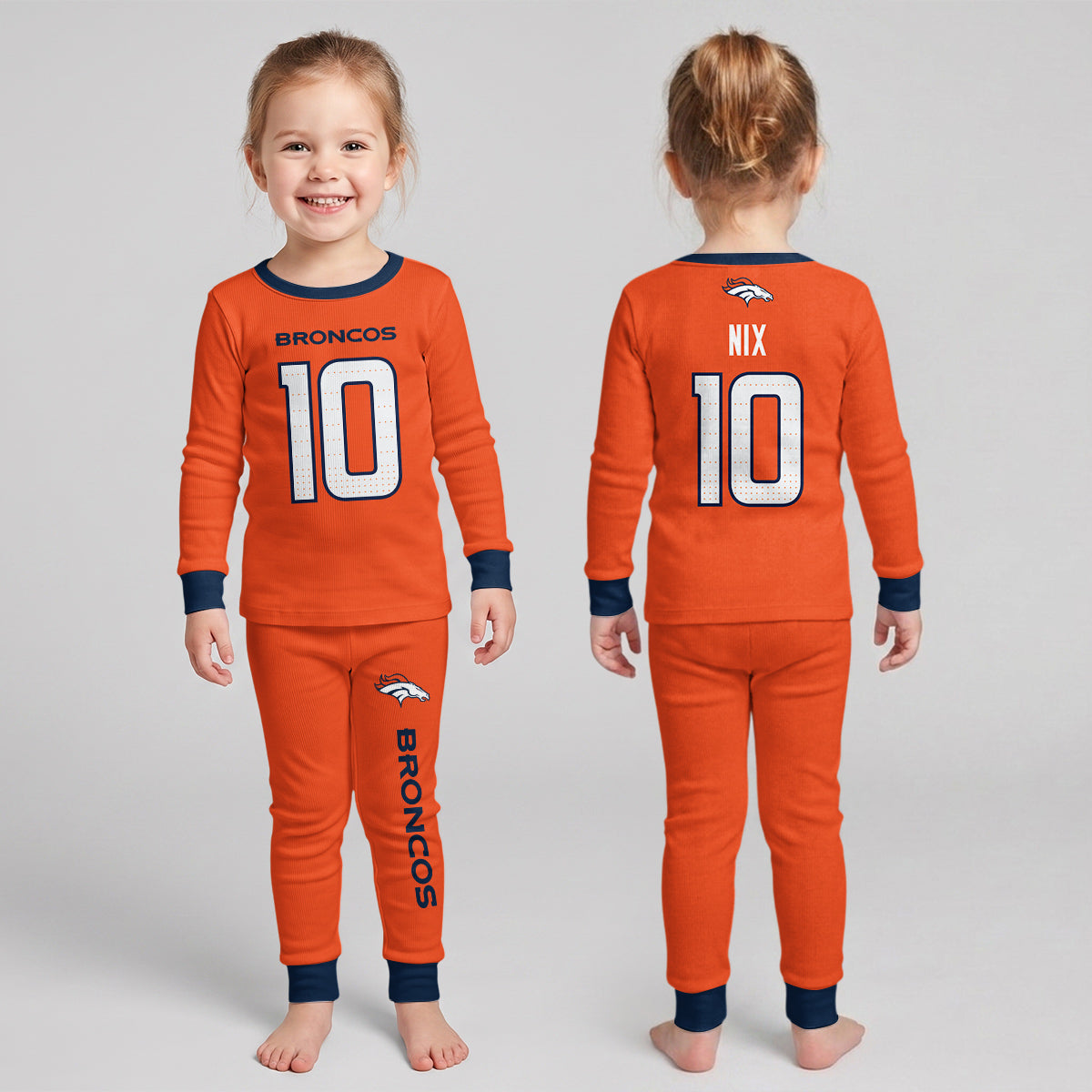 Denver B. BN10 Football! Inspired Bamboo Two Piece Long Sleeve Pajama Set