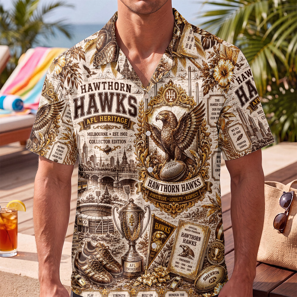 Hawthorn Hawks Hawaiian Shirt – Retro Inspired Shirt