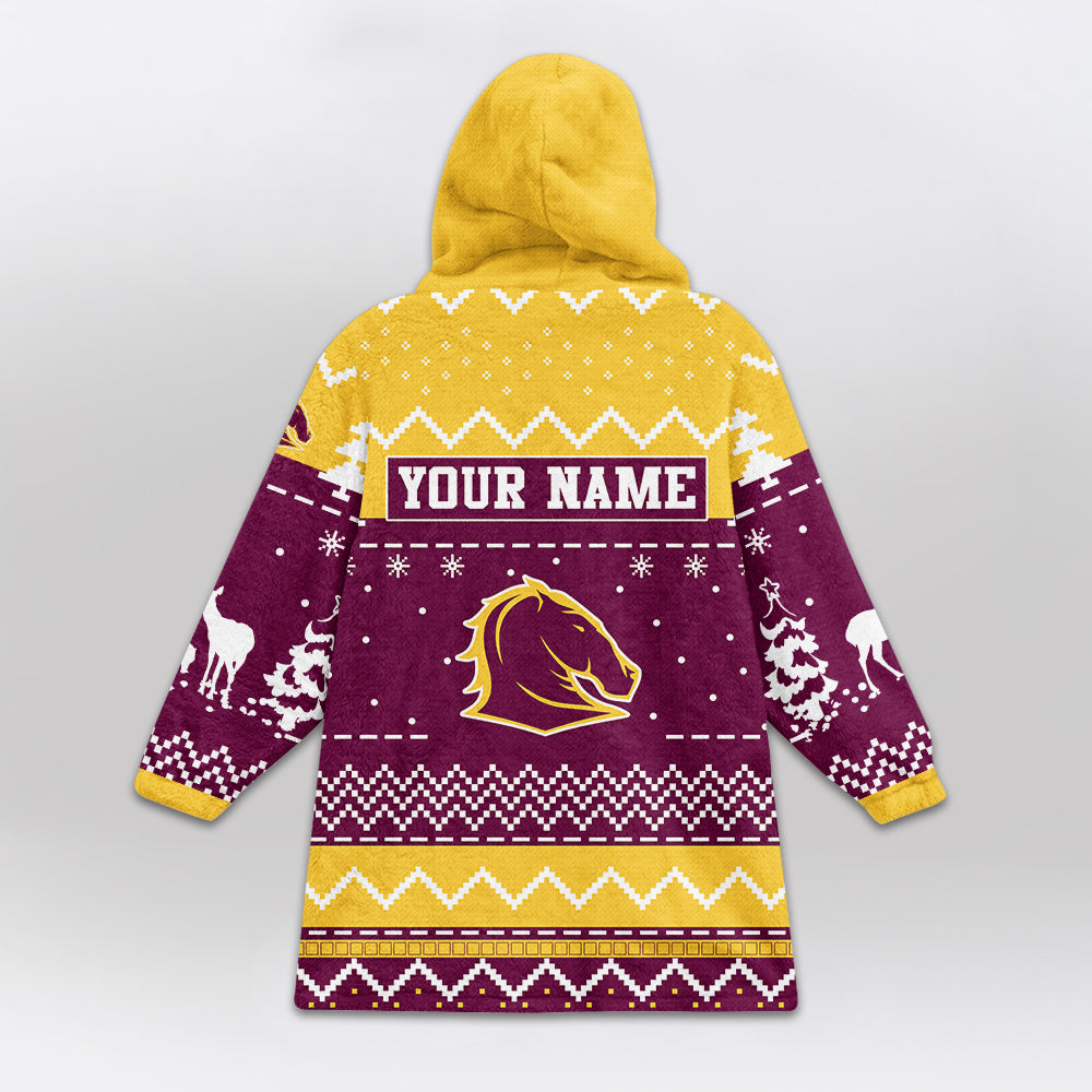 Brisbane Rugby Old School Blanket Hoodie