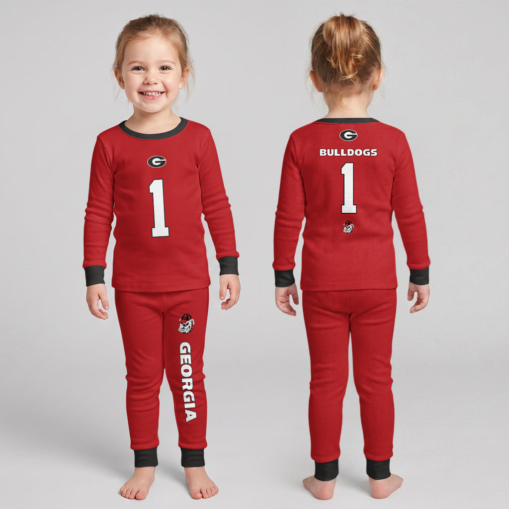 Georgia Bulldogs Football! Inspired Bamboo Two Piece Long Sleeve Pajama Set