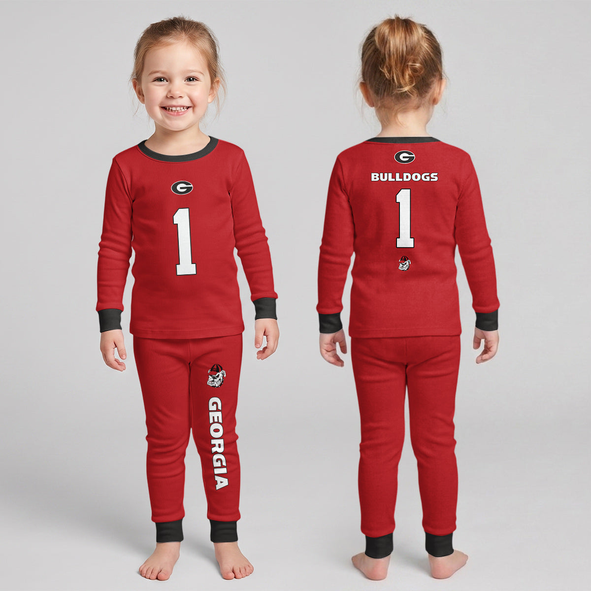 Georgia Bulldogs Football! Inspired Bamboo Two Piece Long Sleeve Pajama Set