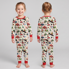 Merry Christmas Race Car Bamboo Two Piece Long Sleeve Pajama Set
