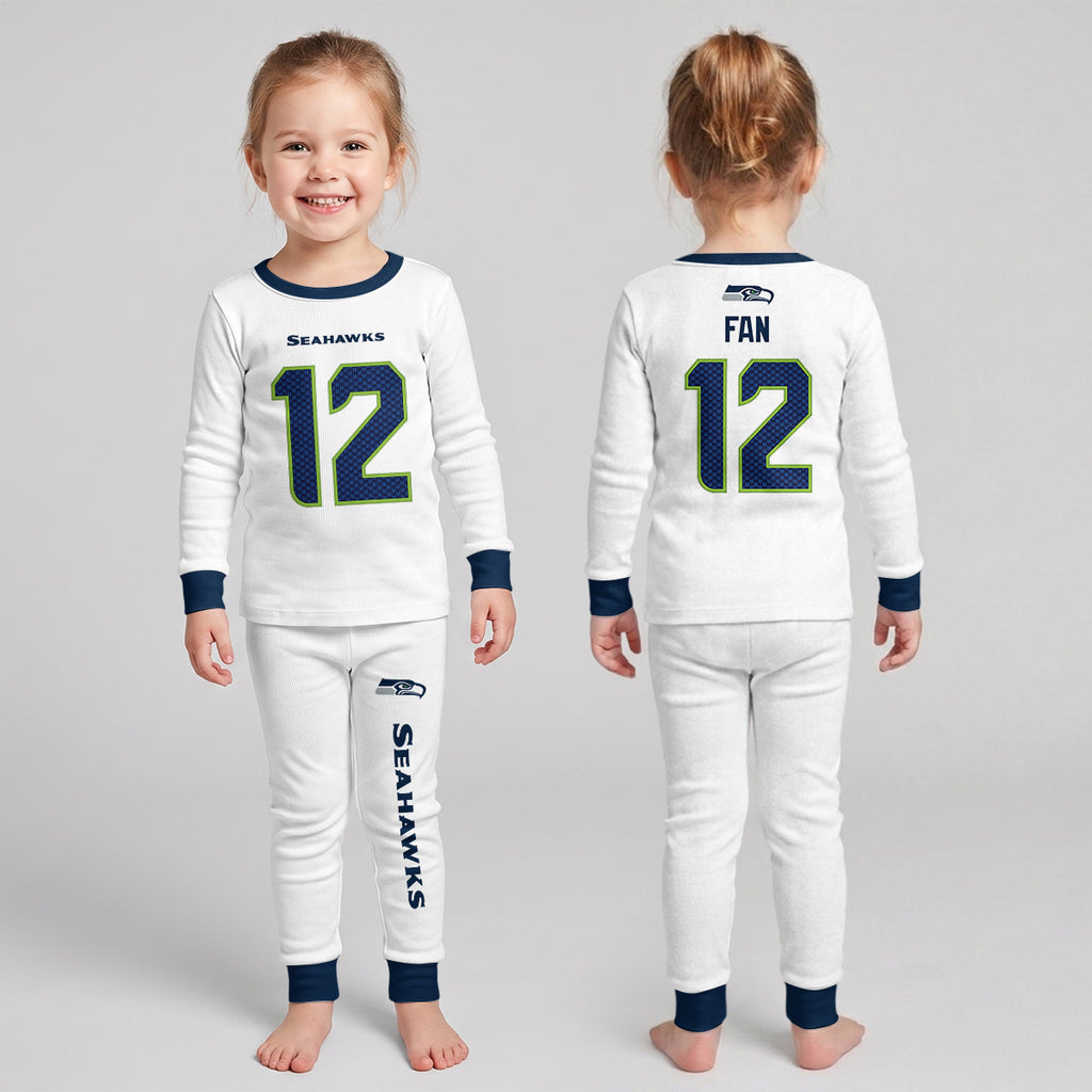Seahawks Football Inspired Bamboo Two Piece Long Sleeve Pajama Set