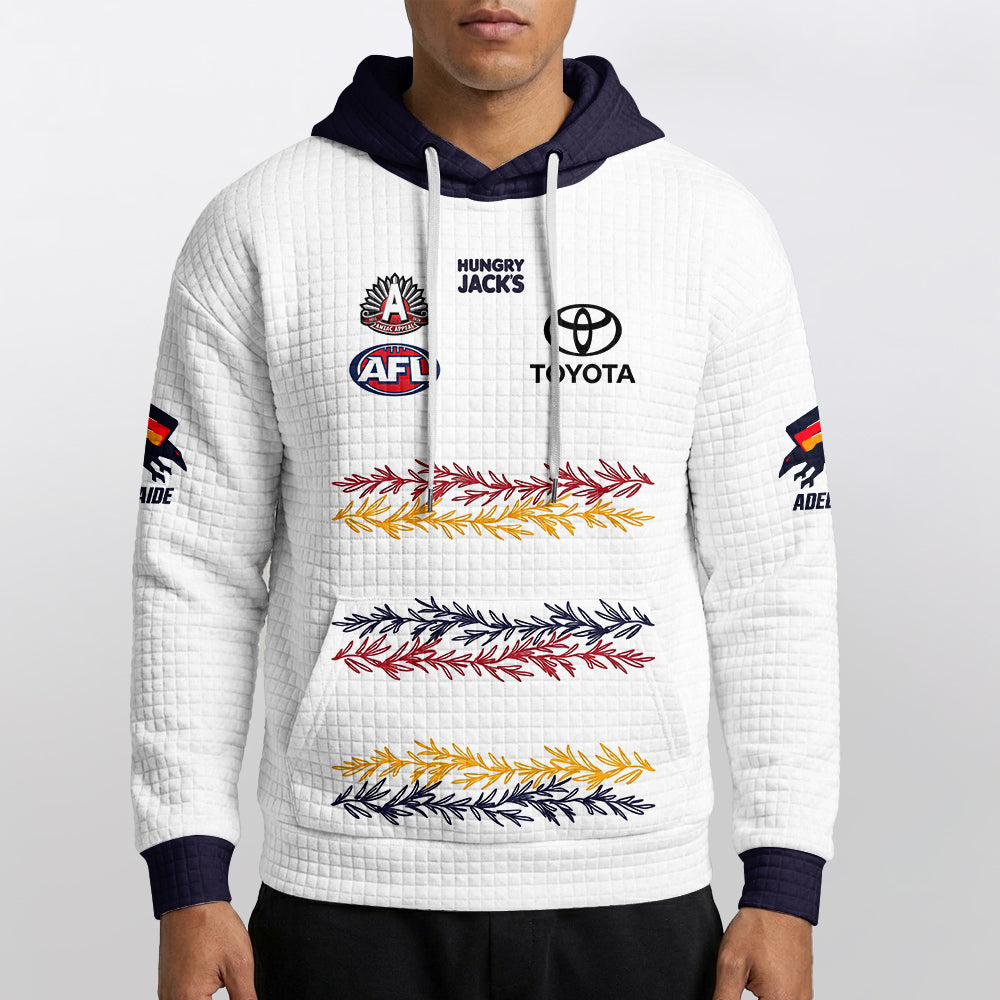 Adelaide Football 2026 White Waffle Hoodie
