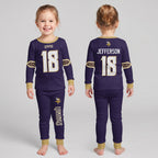 Vikings Football Jefferson 18! Inspired Bamboo Two Piece Long Sleeve Pajama Set