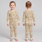 Floral Silly Bear and Friends Bamboo Two Piece Long Sleeve Pajama Set