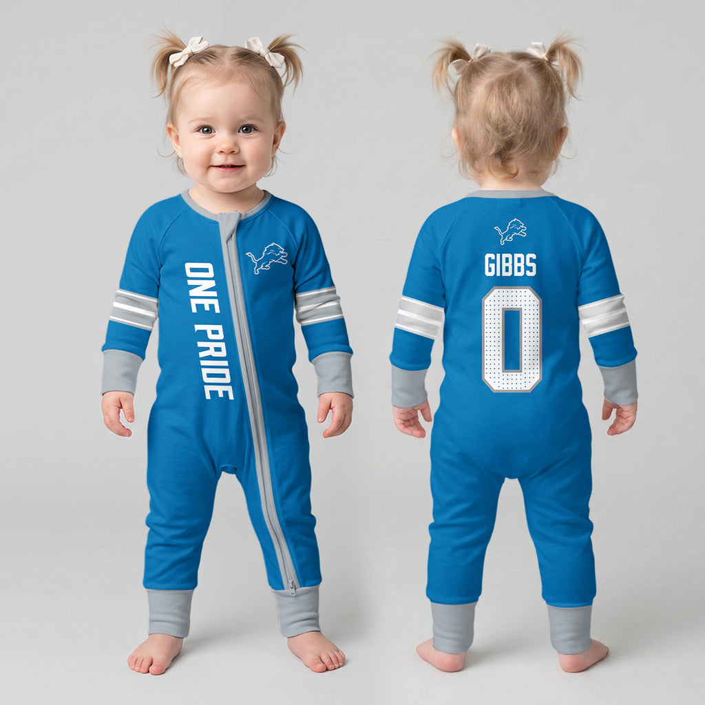 Detroit L. Football JG 0! Inspired Bamboo Two Piece Long Sleeve Pajama Set