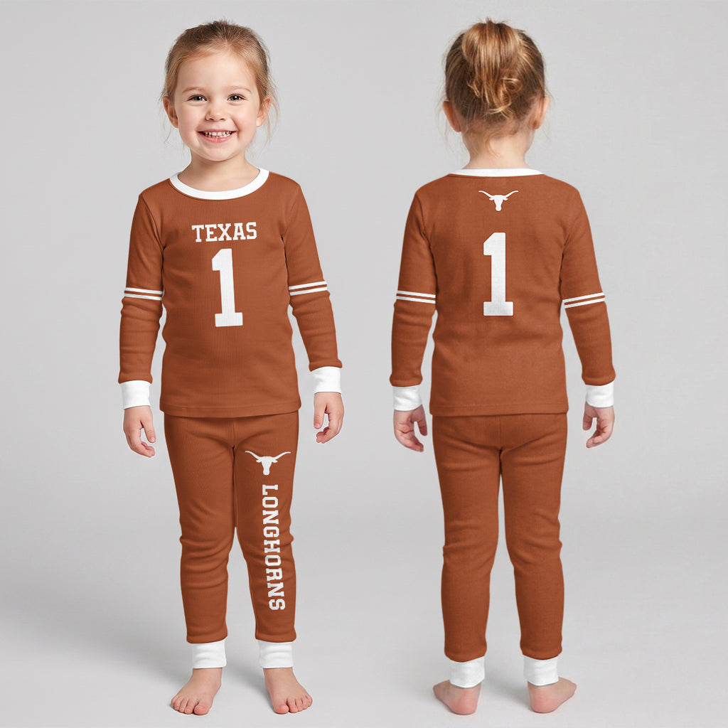 Texas Longhorns Football!! Inspired Bamboo Two Piece Long Sleeve Pajama Set