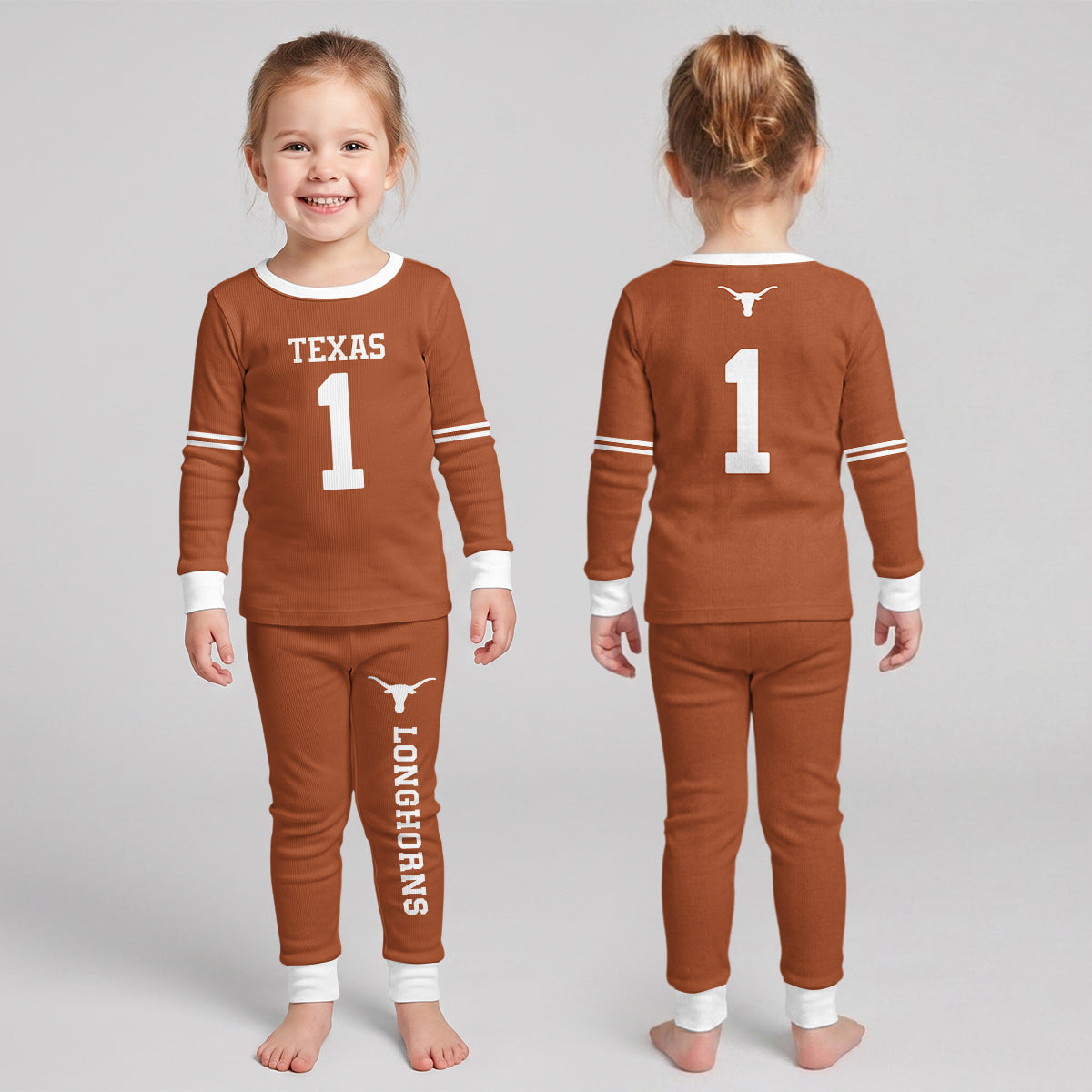 Texas Longhorns Football!! Inspired Bamboo Two Piece Long Sleeve Pajama Set