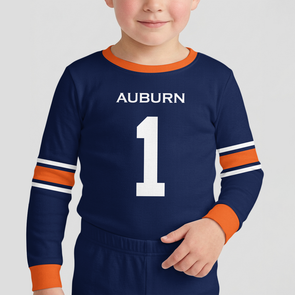 Auburn Tigers Football!! Inspired Bamboo Two Piece Long Sleeve Pajama Set