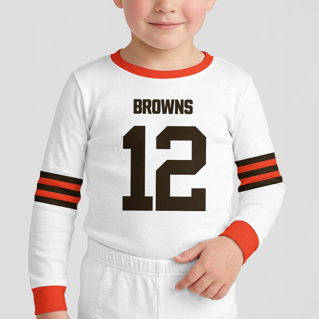 Cleveland Browns Football!! Inspired Bamboo Two Piece Long Sleeve Pajama Set