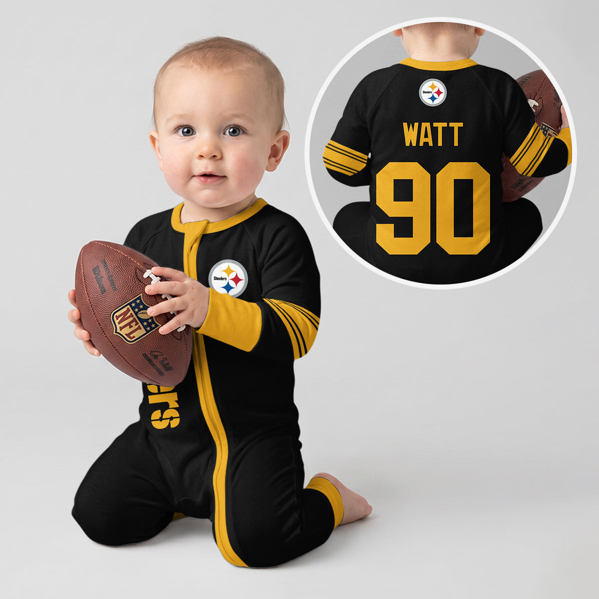 Steelers Football TJ Watt 90! Inspired Bamboo Convertible Zippy