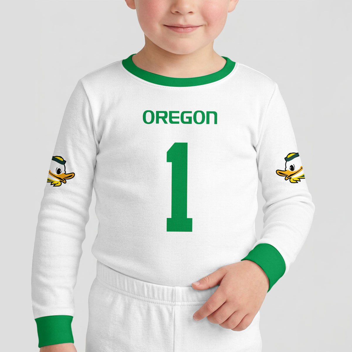 Oregon Ducks Football! Inspired Bamboo Two Piece Long Sleeve Pajama Set