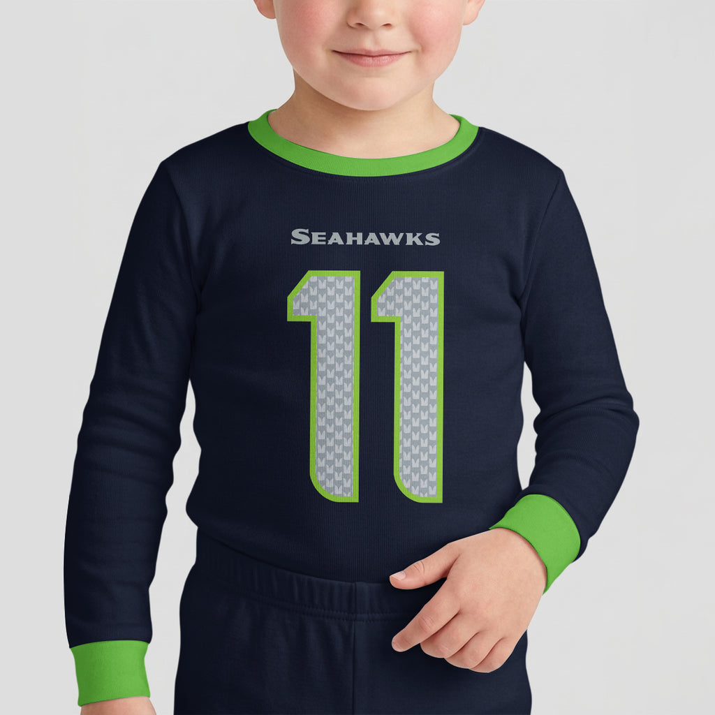 Seahawks Football Inspired Bamboo Two Piece Long Sleeve Pajama Set