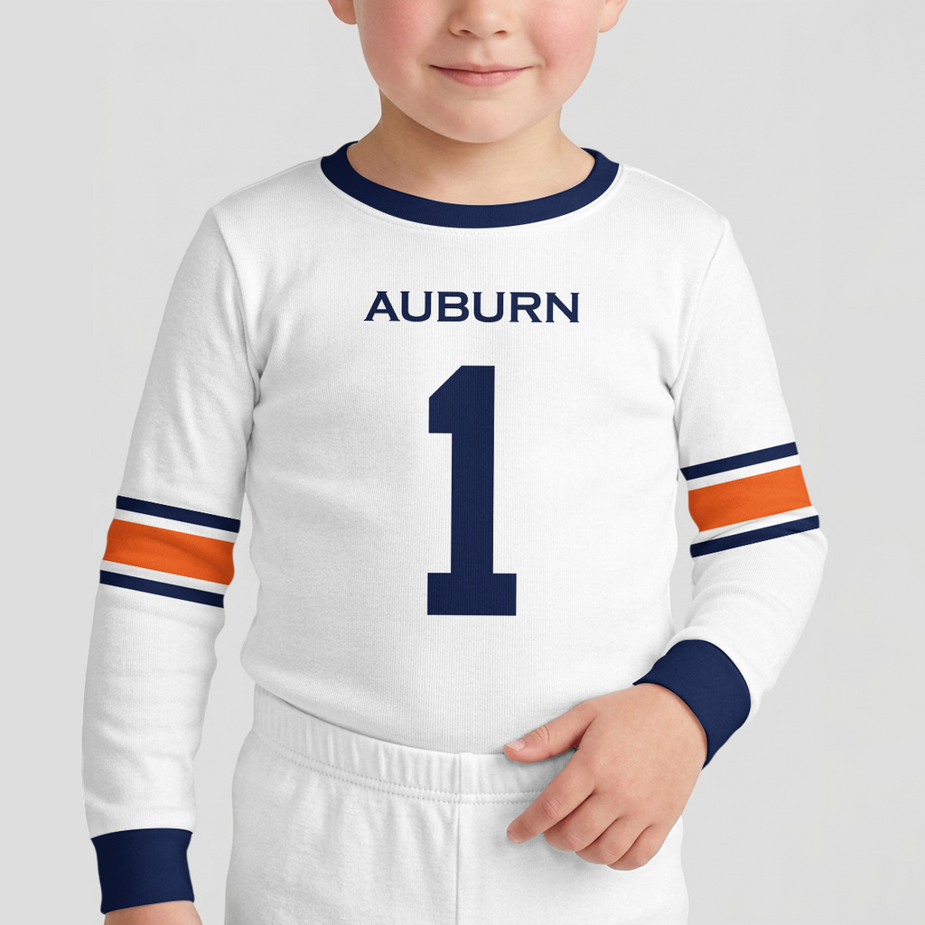 Auburn Tigers Football!! Inspired Bamboo Two Piece Long Sleeve Pajama Set