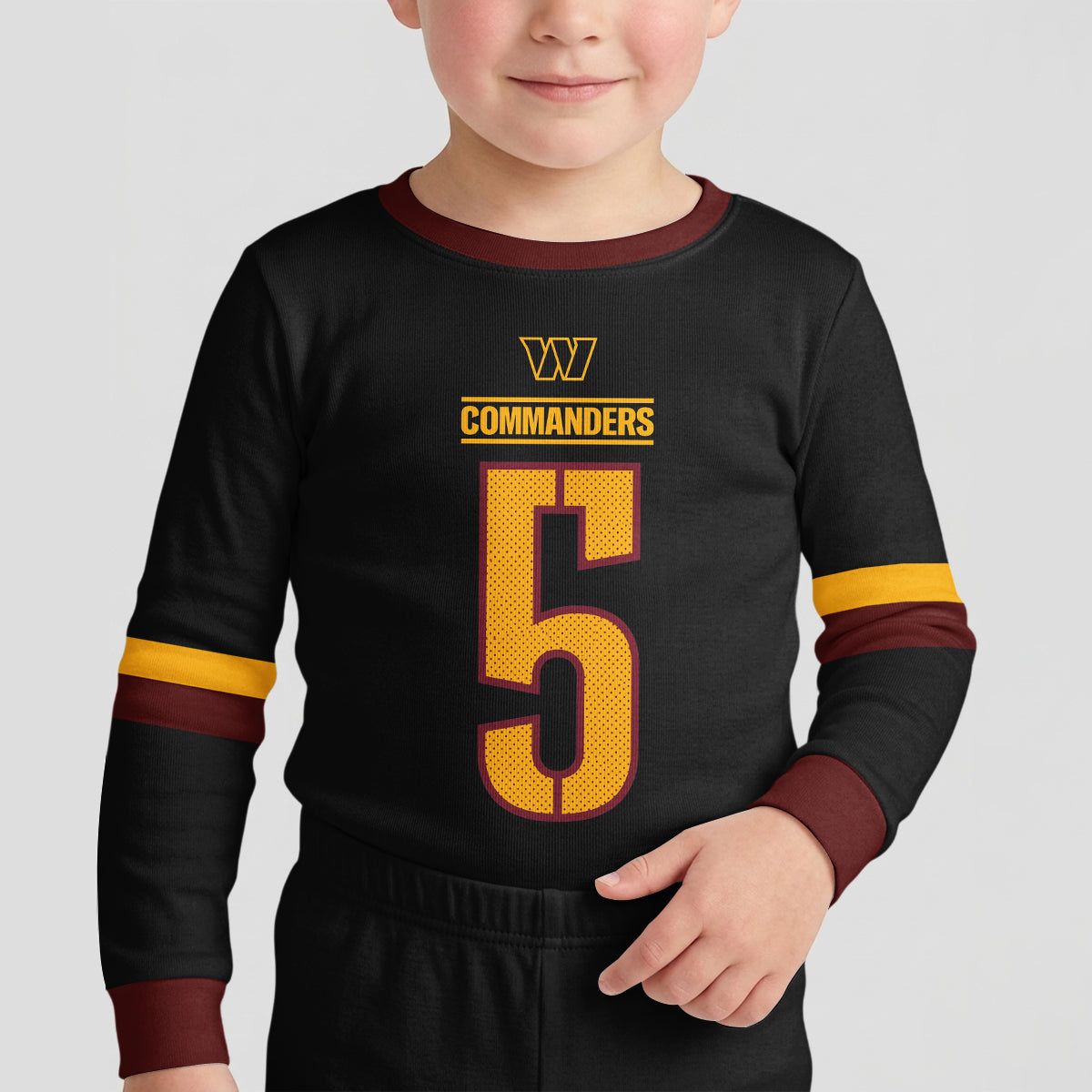 Commanders Football JD 5! Inspired Bamboo Two Piece Long Sleeve Pajama Set