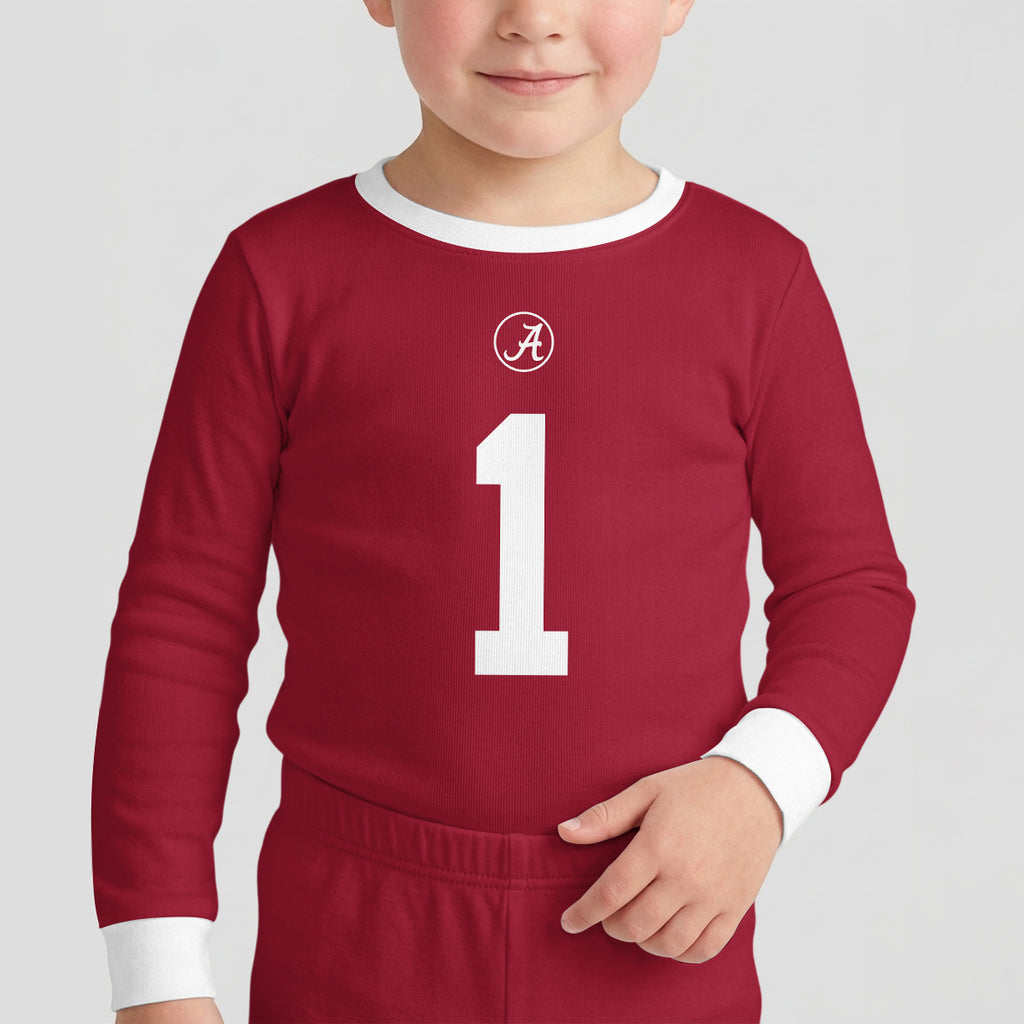 Alabama C.T. Football! Inspired Bamboo Two Piece Long Sleeve Pajama Set For Kid