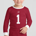 Alabama C.T. Football! Inspired Bamboo Two Piece Long Sleeve Pajama Set For Kid
