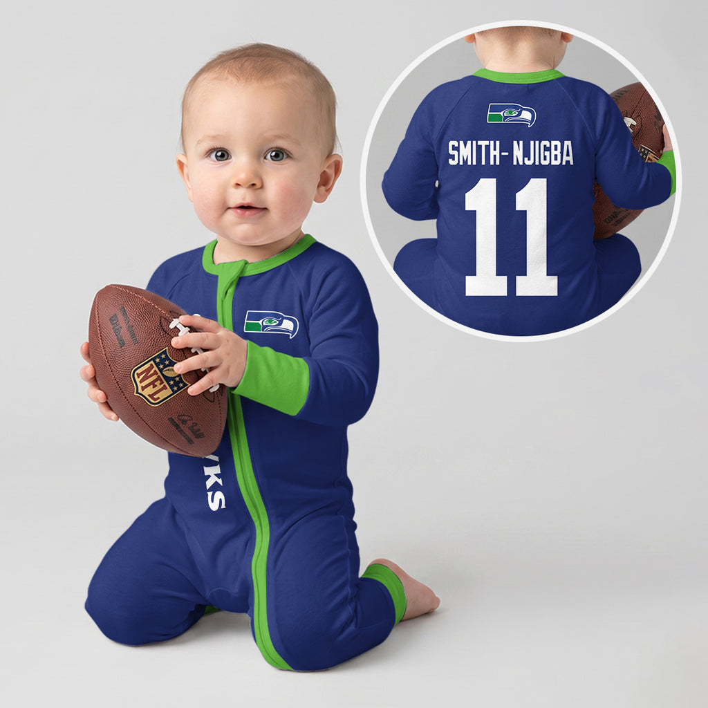 Seahawks Football! Inspired Bamboo Two Piece Long Sleeve Pajama Set