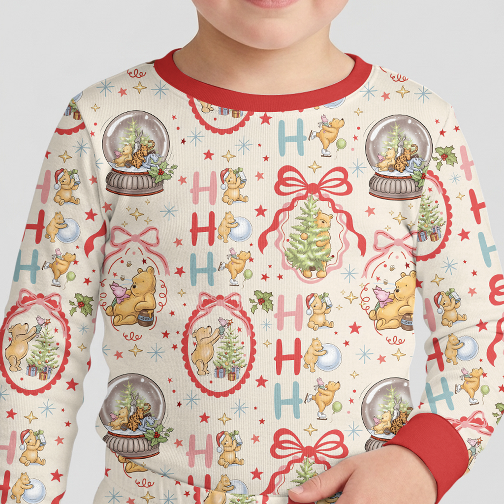 Christmas Bear and Friends Bamboo Two Piece Long Sleeve Pajama Set