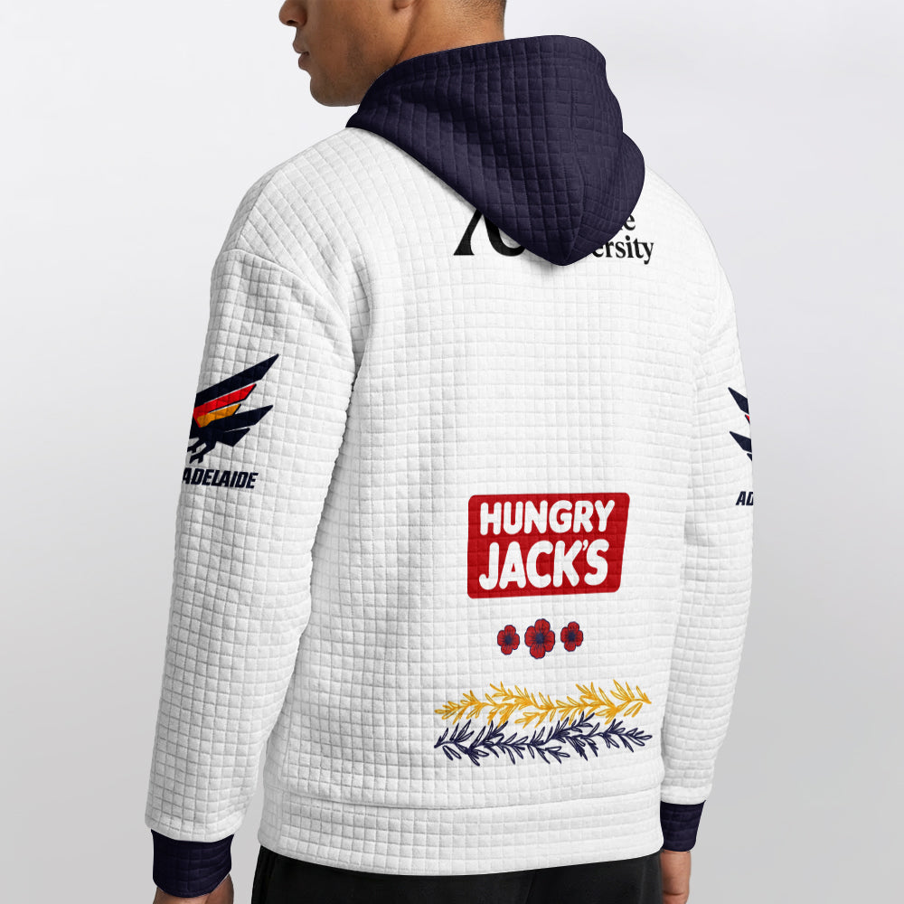 Adelaide Football 2026 White Waffle Hoodie