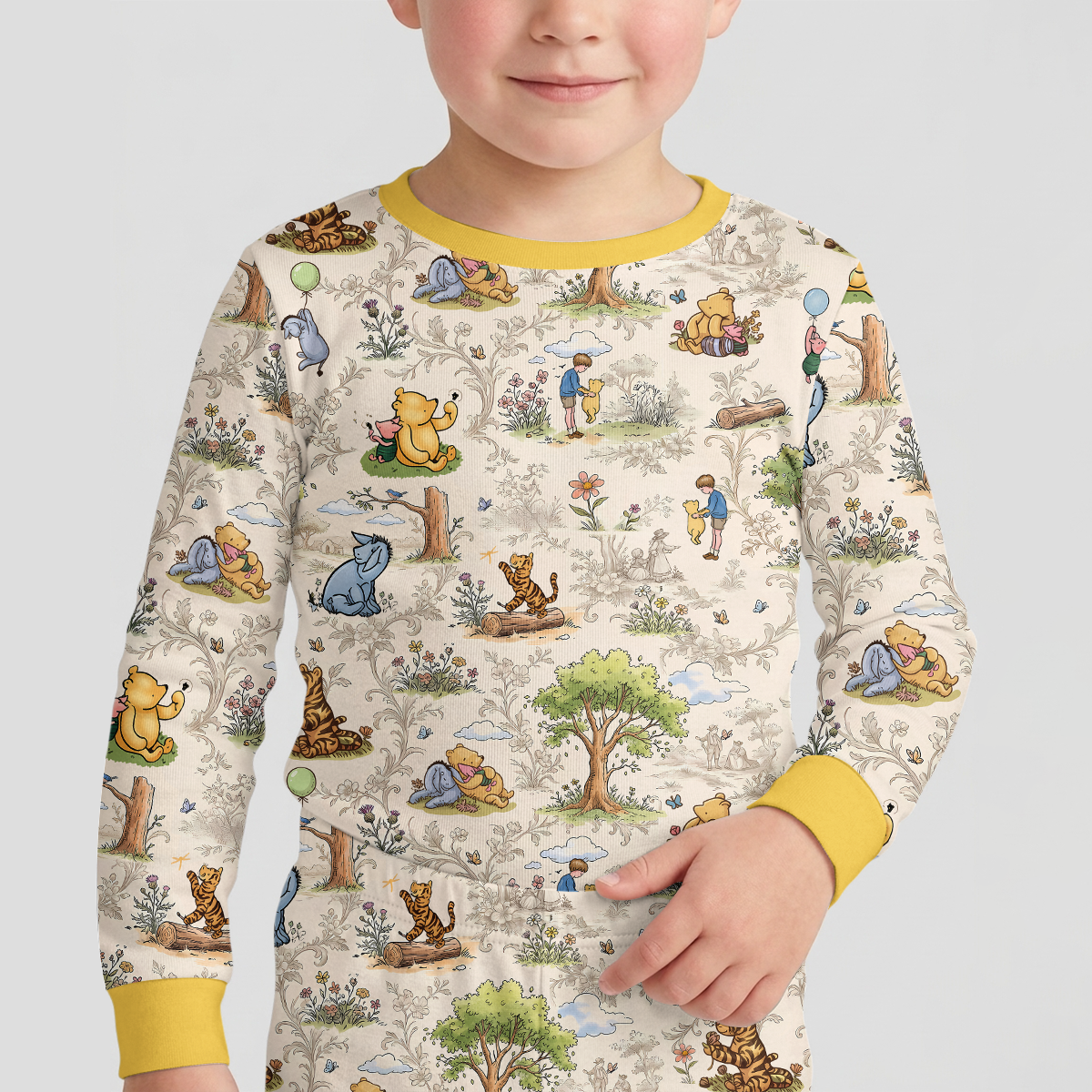 Silly Bear and Friends Bamboo Two Piece Long Sleeve Pajama Set