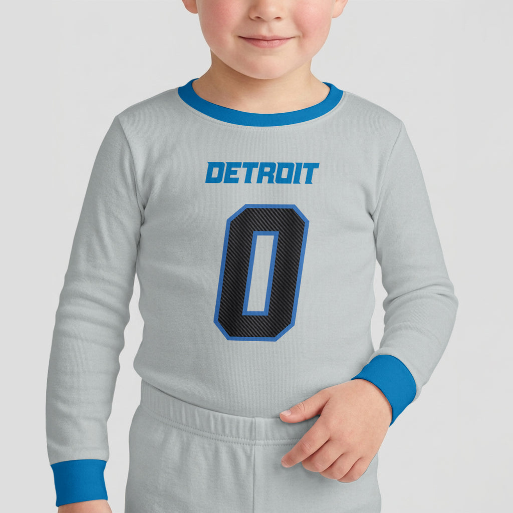 Detroit L. Football JG 0! Inspired Bamboo Two Piece Long Sleeve Pajama Set