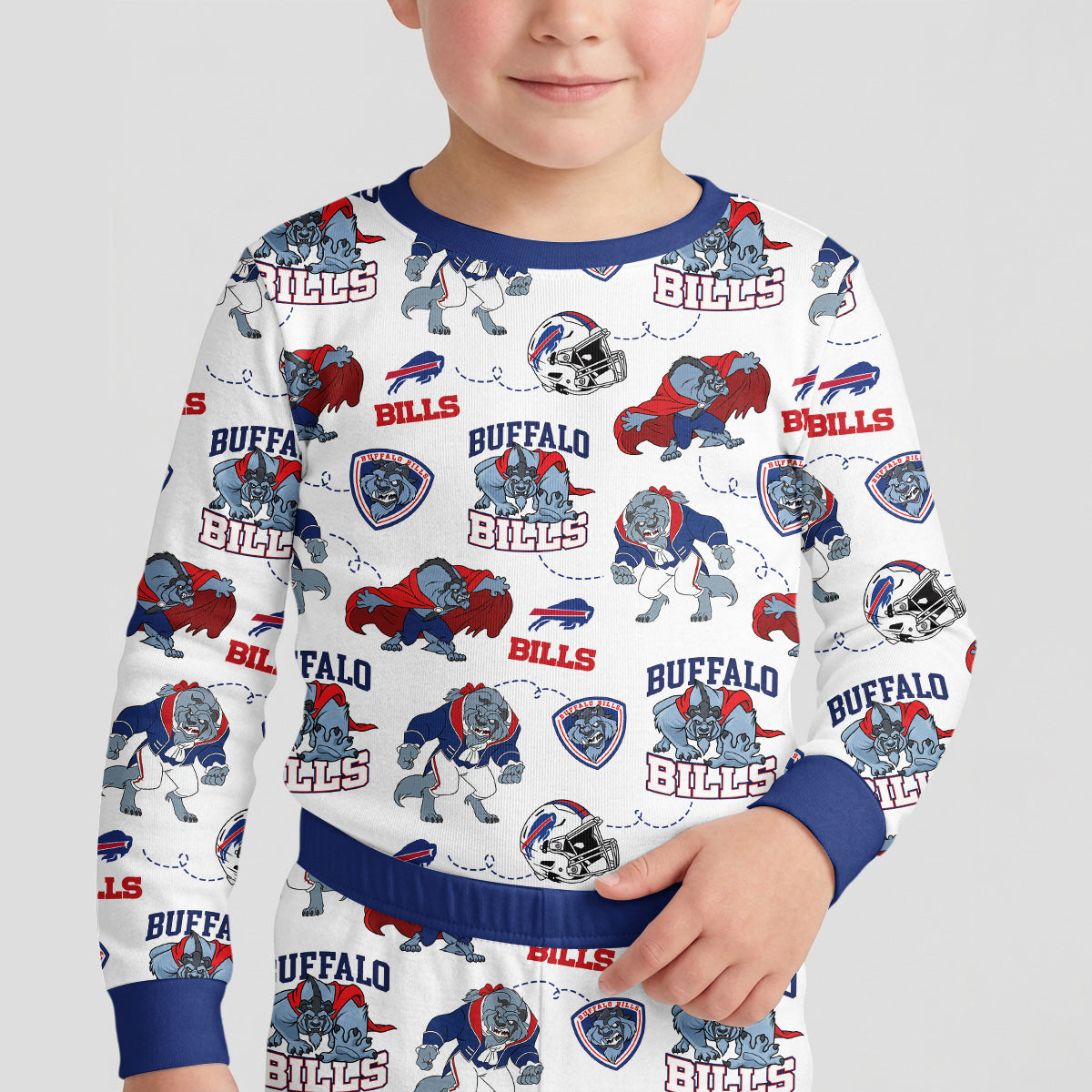 Bills Football x Beast Inspired Bamboo Two Piece Long Sleeve Pajama Set