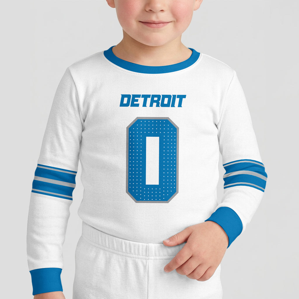 Detroit L. Football JG 0! Inspired Bamboo Two Piece Long Sleeve Pajama Set