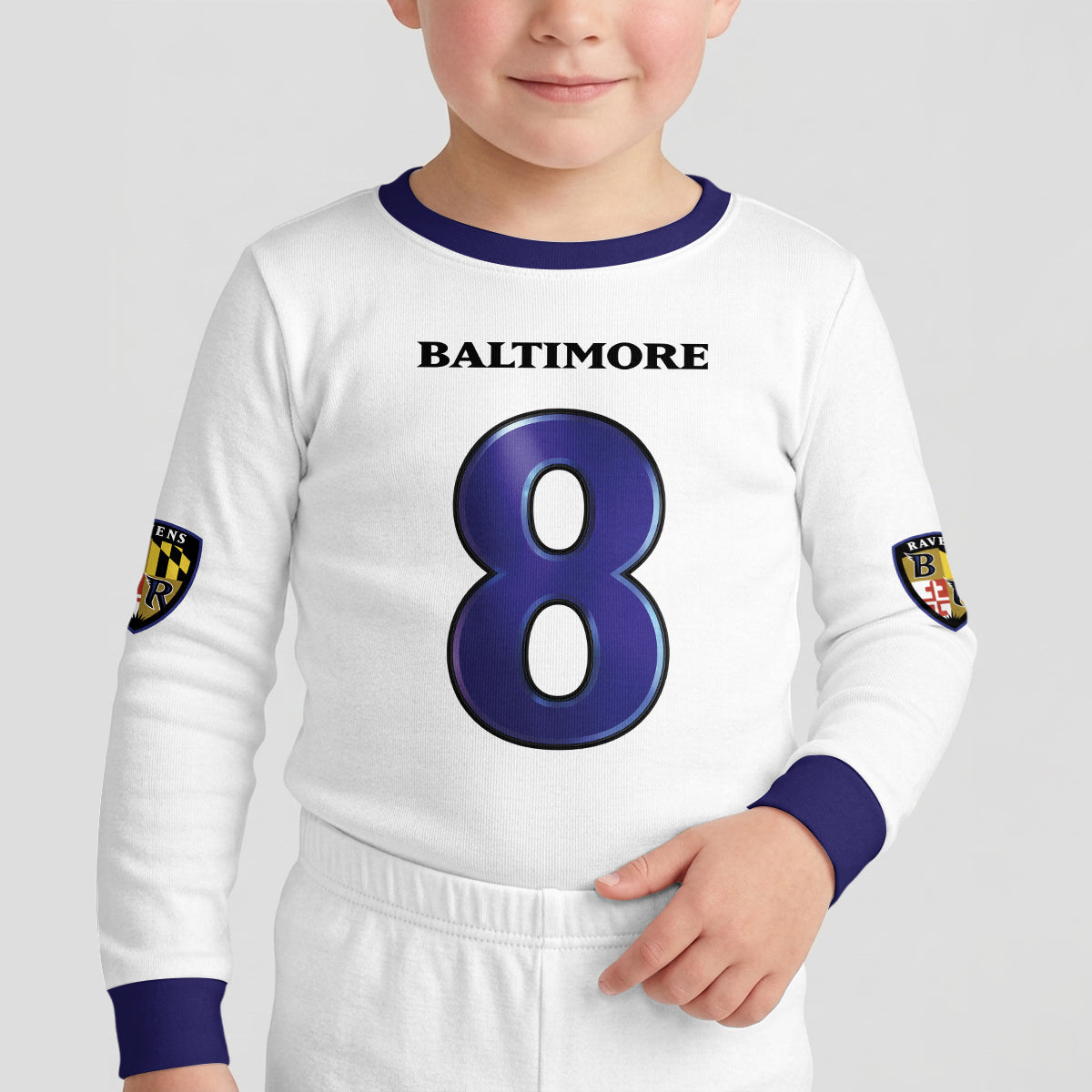 Baltimore RV Football JS 8! Inspired Bamboo Two Piece Long Sleeve Pajama Set