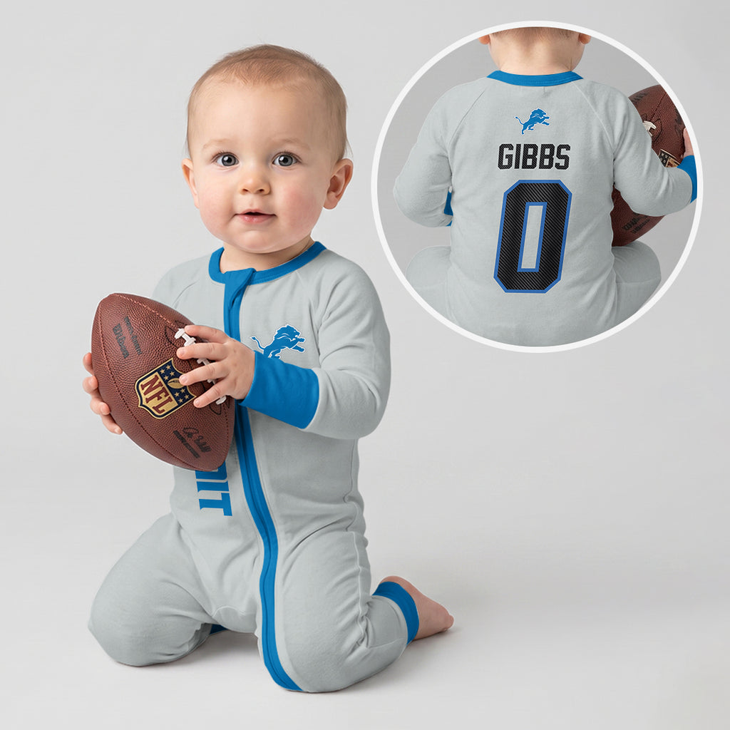 Detroit L. Football JG 0! Inspired Bamboo Two Piece Long Sleeve Pajama Set