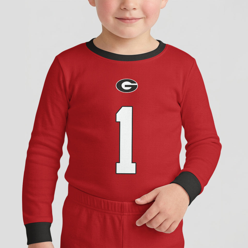 Georgia Bulldogs Football! Inspired Bamboo Two Piece Long Sleeve Pajama Set