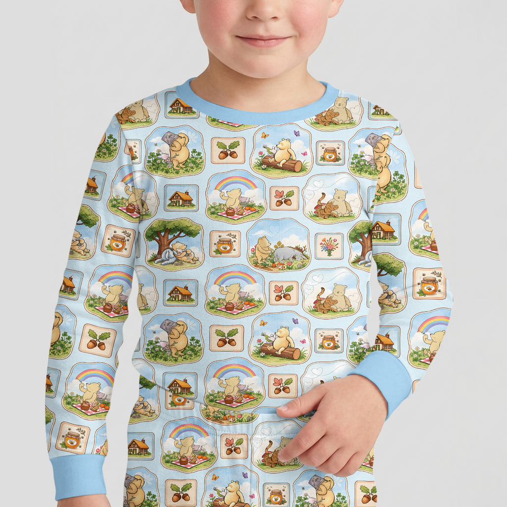 Silly Bear and Friends Bamboo Two Piece Long Sleeve Pajama Set