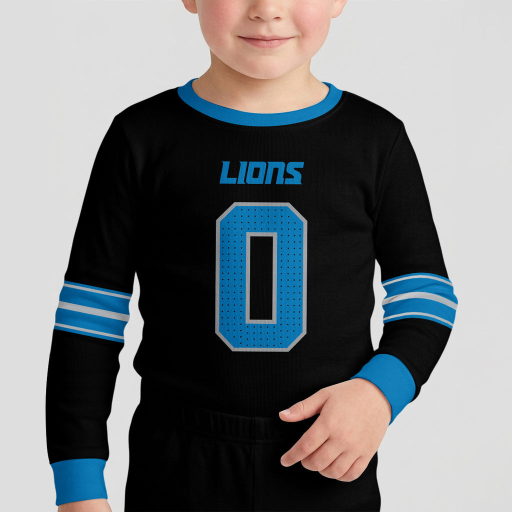 Detroit L. Football JG 0! Inspired Bamboo Two Piece Long Sleeve Pajama Set