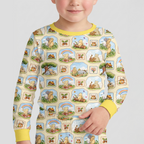 Silly Bear and Friends Bamboo Two Piece Long Sleeve Pajama Set