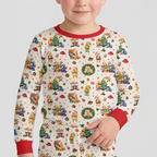 Merry Christmas Bear and Friends Bamboo Two Piece Long Sleeve Pajama Set