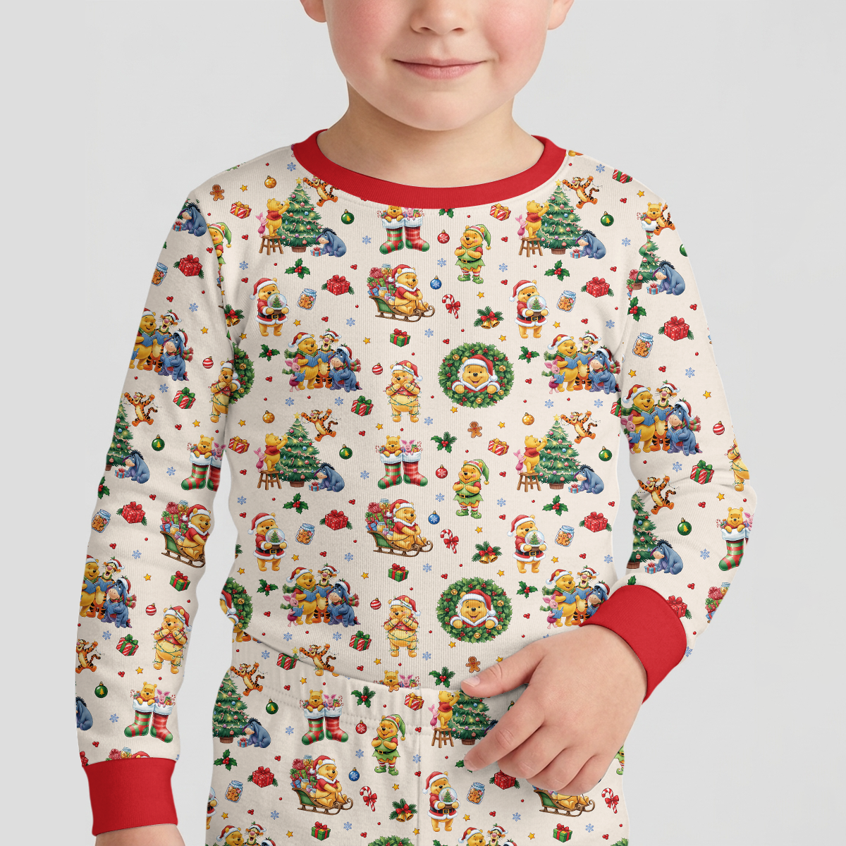 Merry Christmas Bear and Friends Bamboo Two Piece Long Sleeve Pajama Set