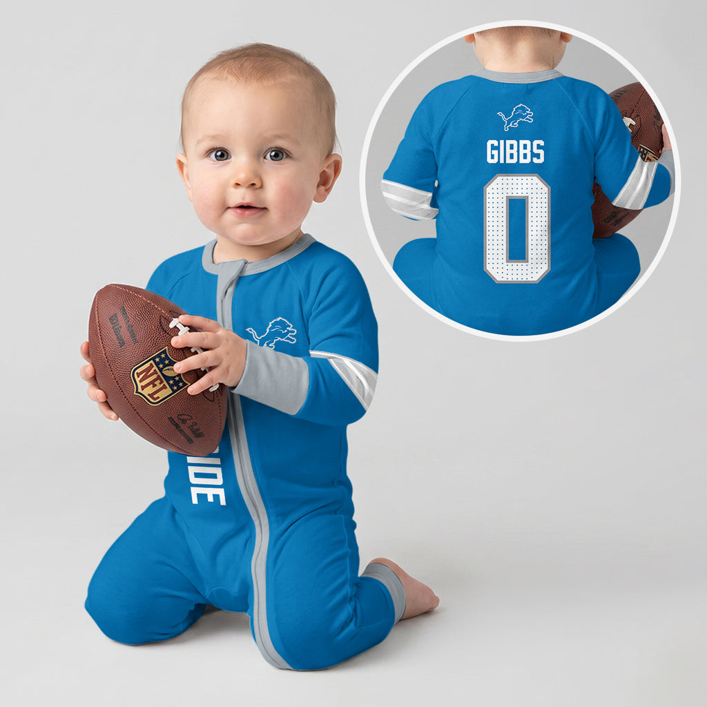 Detroit L. Football JG 0! Inspired Bamboo Two Piece Long Sleeve Pajama Set