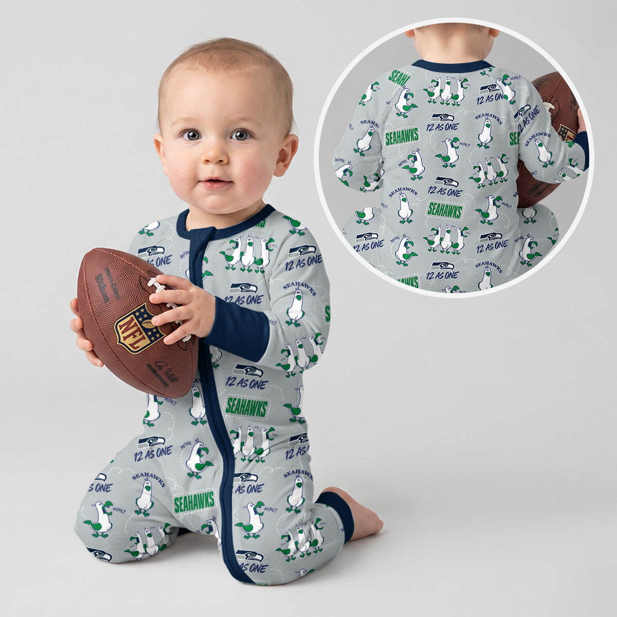 Seahawks Football x Seagulls Inspired Bamboo Convertible Zippy