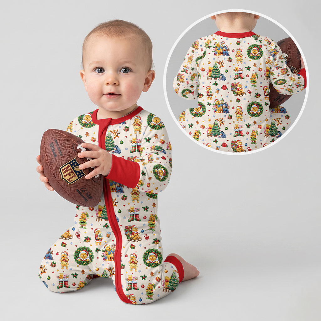 Merry Christmas Bear and Friends Bamboo Convertible Zippy