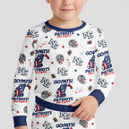 Patriots Football x Captain Inspired Bamboo Two Piece Long Sleeve Pajama Set